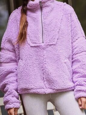 Free People FP Movement
Nantucket Fleece Half Zip Pullover Lavender- Size Medium